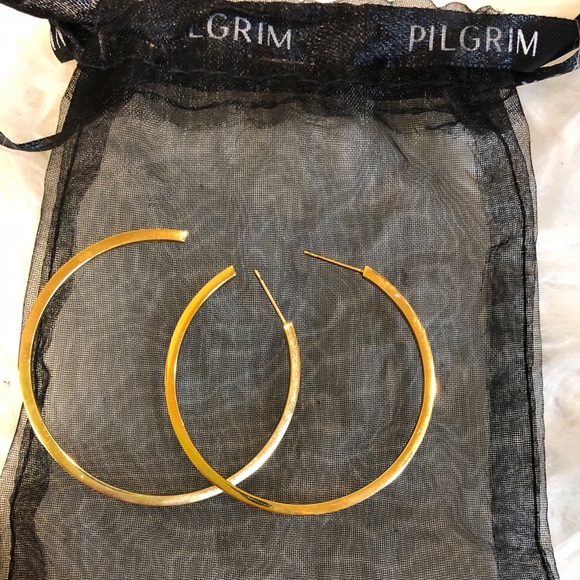 Big Gold Hoop Earrings - Picture 2 of 4